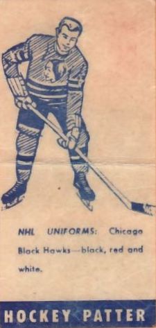 1948-49 Paterson Hockey Card Hockey Patter Chicago Black Hawks